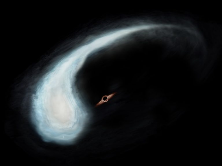 天の川銀河中心核近傍で「おたまじゃくし」分子雲を発見 －ブラックホールと戯れ中？－